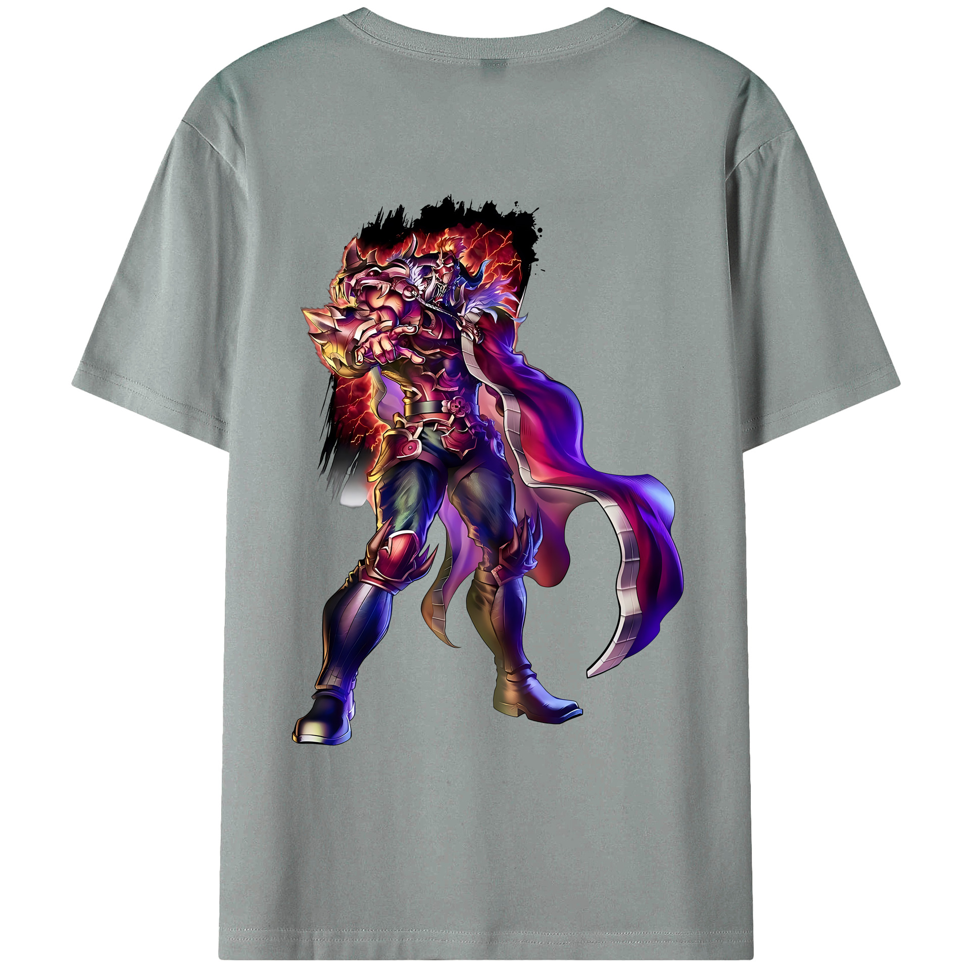 （画像用） 北斗の拳 Fist of the North Star 綿100％ メンズ半袖Tシャツ（バックプリント） 通気性